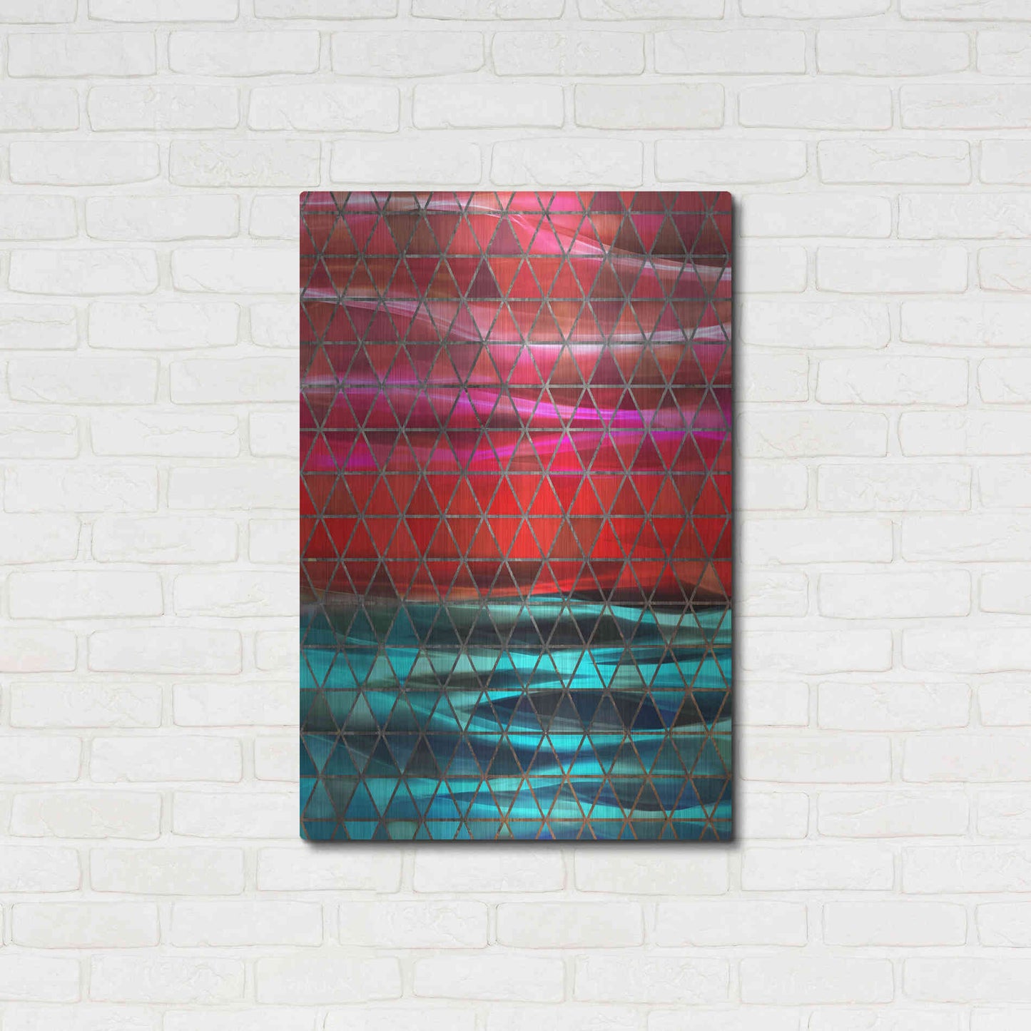 Luxe Metal Art 'Colorful Geometric Shapes' by Irena Orlov, Metal Wall Art,24x36