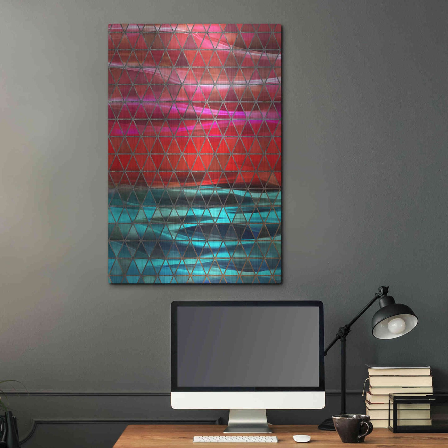 Luxe Metal Art 'Colorful Geometric Shapes' by Irena Orlov, Metal Wall Art,24x36