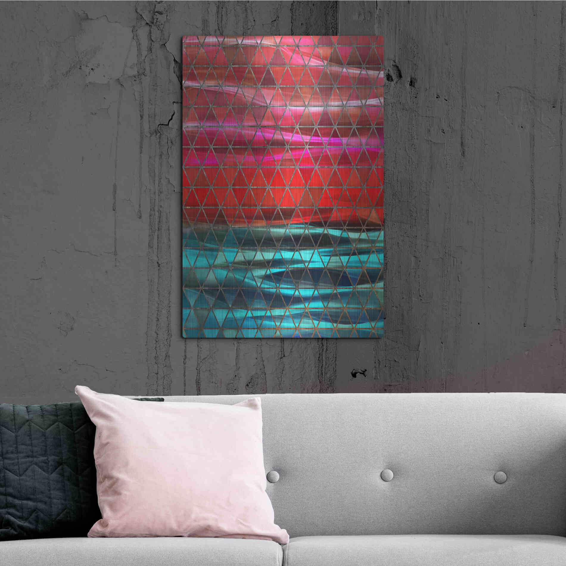 Luxe Metal Art 'Colorful Geometric Shapes' by Irena Orlov, Metal Wall Art,24x36