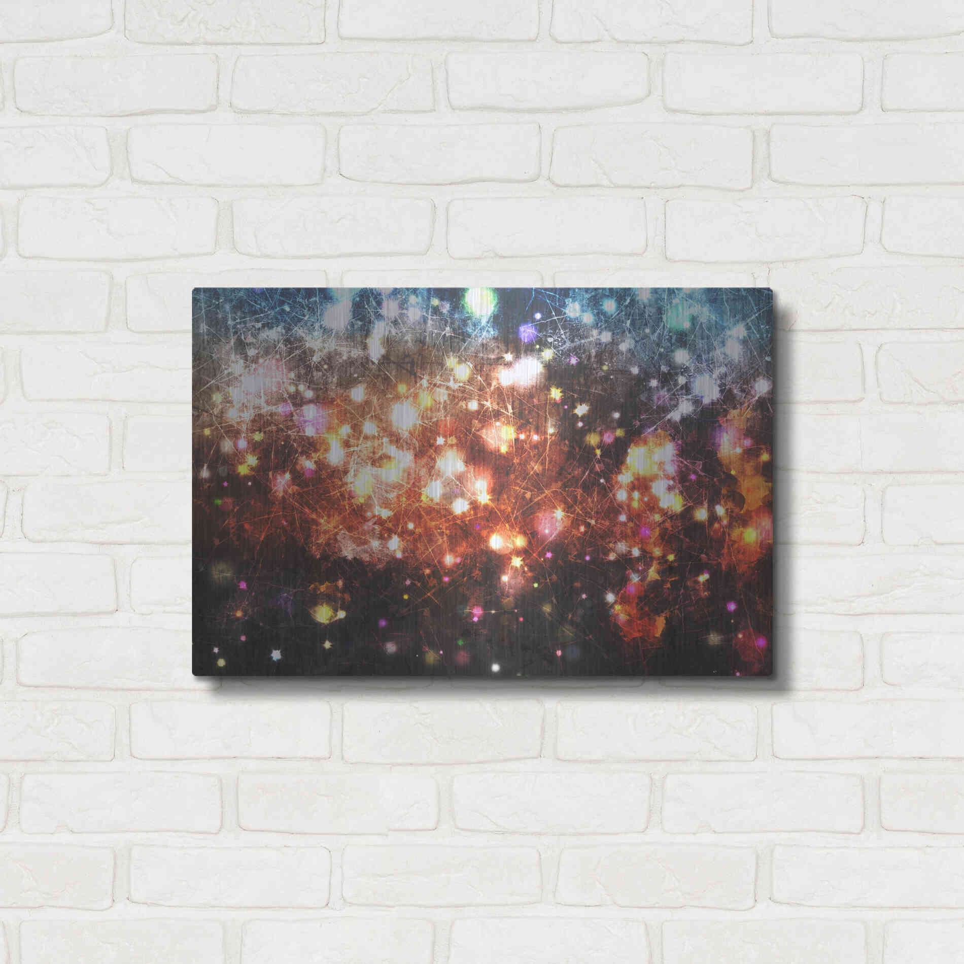 Luxe Metal Art 'Glow Lines 3' by Irena Orlov, Metal Wall Art,24x16