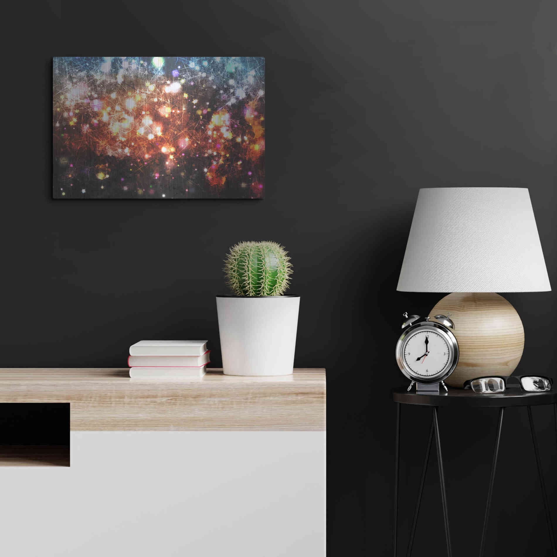 Luxe Metal Art 'Glow Lines 3' by Irena Orlov, Metal Wall Art,24x16