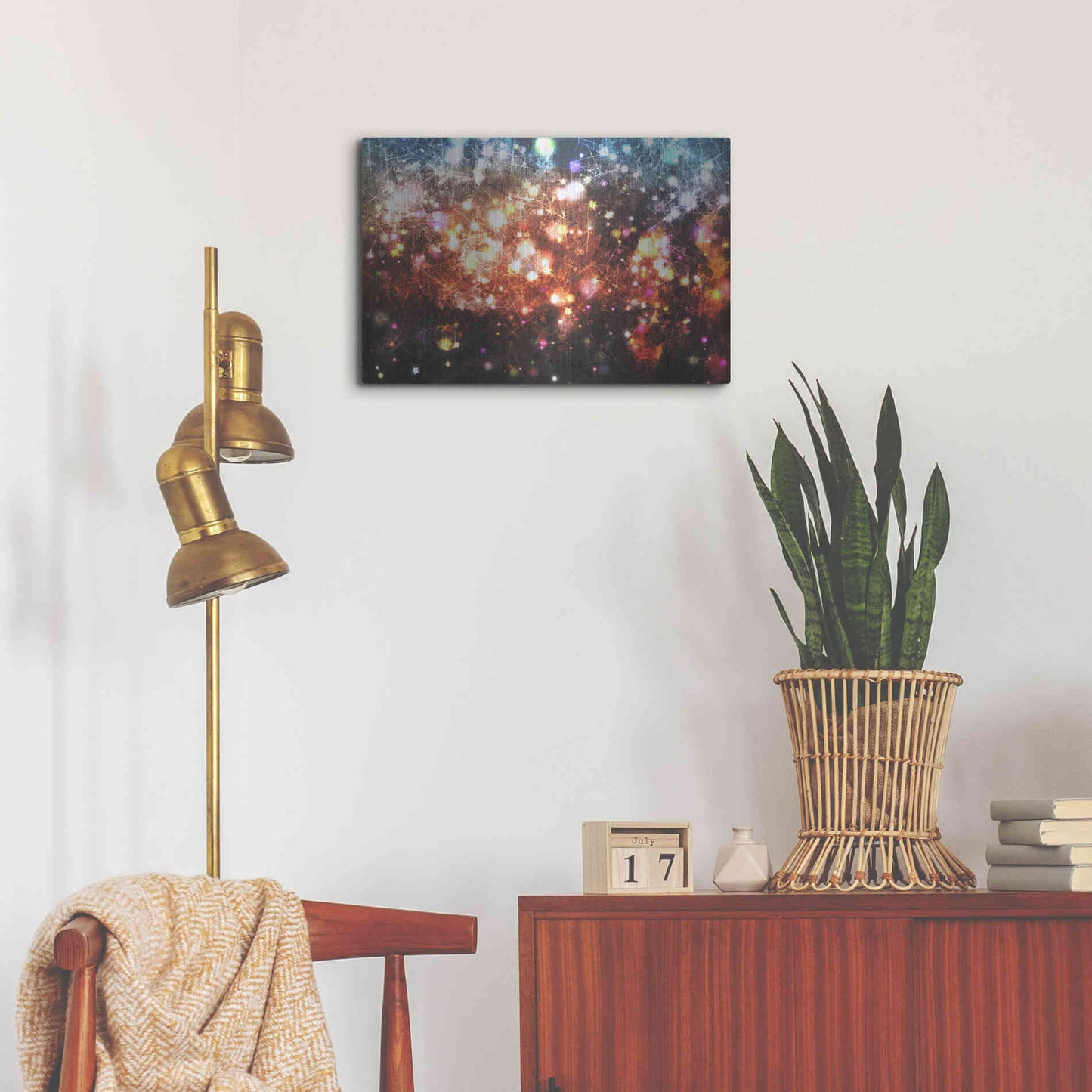 Luxe Metal Art 'Glow Lines 3' by Irena Orlov, Metal Wall Art,24x16