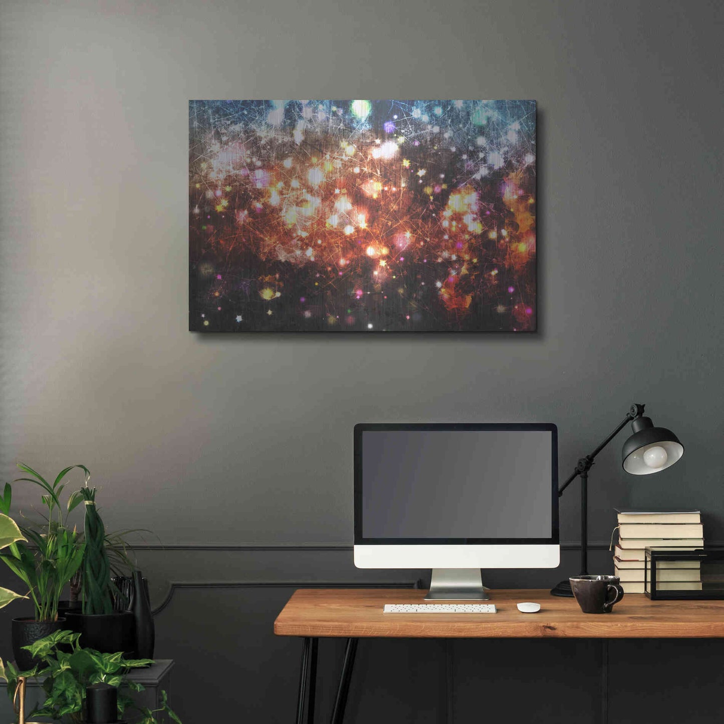 Luxe Metal Art 'Glow Lines 3' by Irena Orlov, Metal Wall Art,36x24