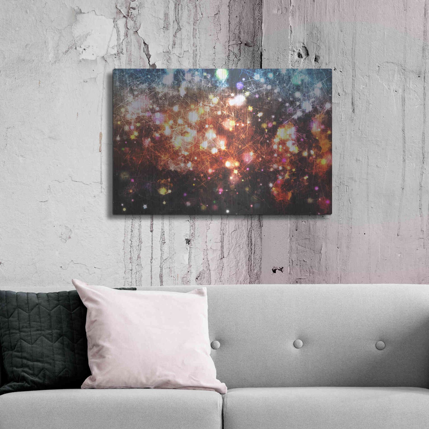 Luxe Metal Art 'Glow Lines 3' by Irena Orlov, Metal Wall Art,36x24