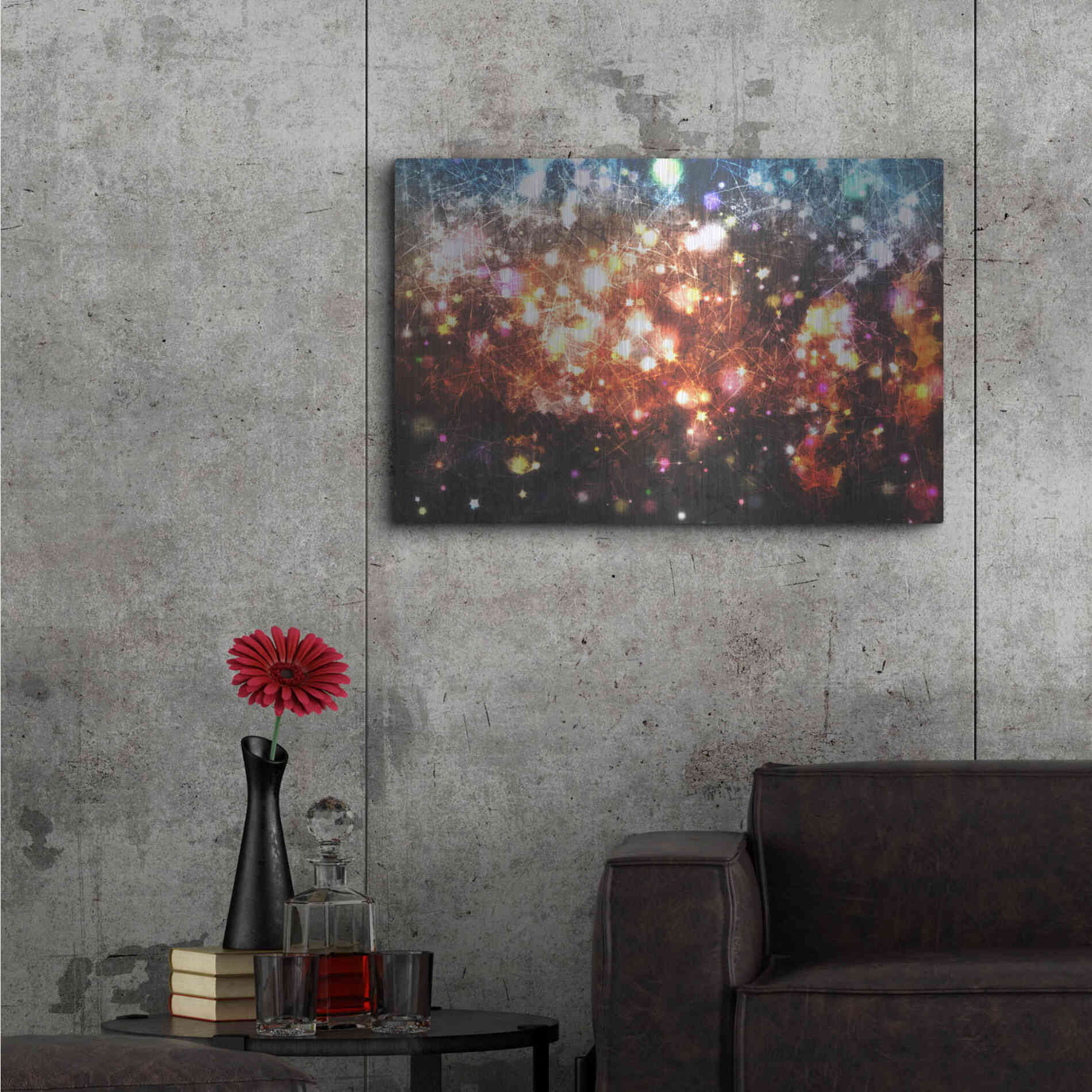 Luxe Metal Art 'Glow Lines 3' by Irena Orlov, Metal Wall Art,36x24
