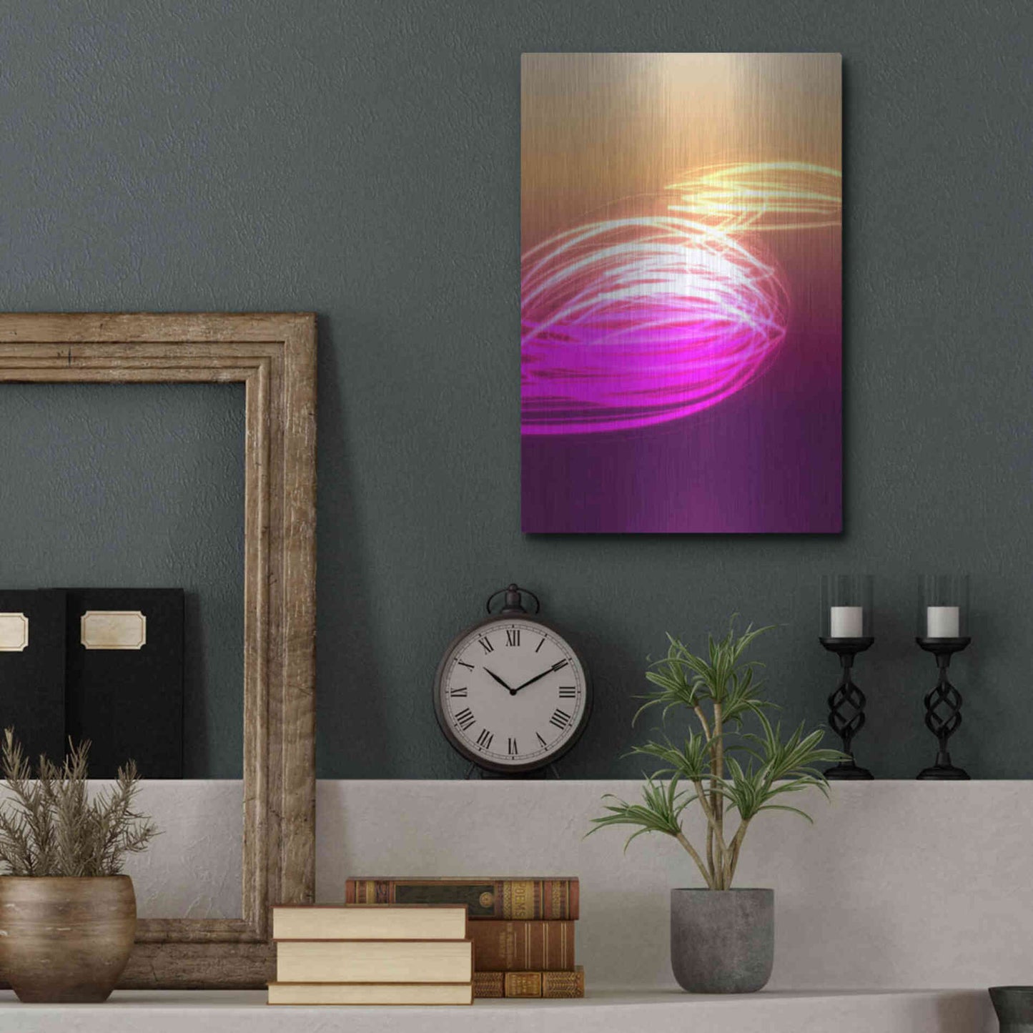 Luxe Metal Art 'Mysterious Light 9' by Irena Orlov, Metal Wall Art,12x16