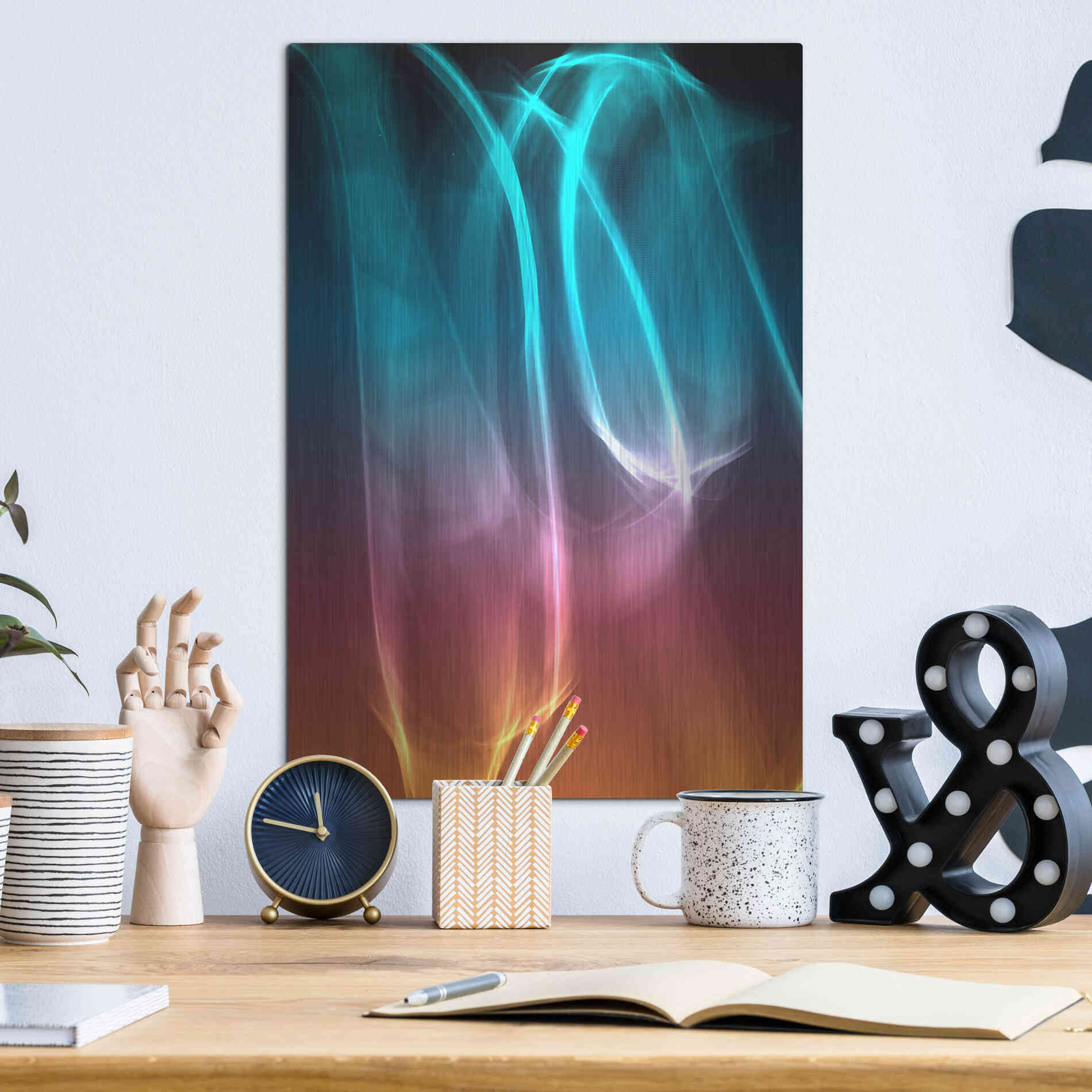 Luxe Metal Art 'Mysterious Light 26' by Irena Orlov, Metal Wall Art,12x16