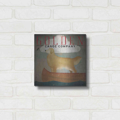 Luxe Metal Art 'Golden Dog Canoe Co' by Ryan Fowler, Metal Wall Art,12x12