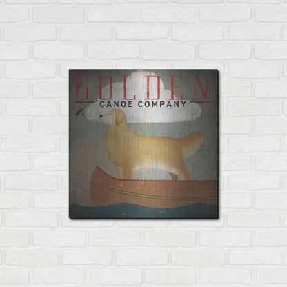 Luxe Metal Art 'Golden Dog Canoe Co' by Ryan Fowler, Metal Wall Art,24x24