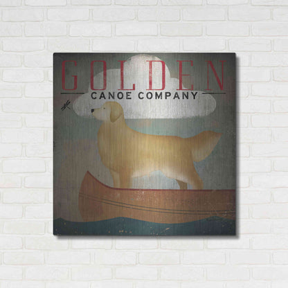 Luxe Metal Art 'Golden Dog Canoe Co' by Ryan Fowler, Metal Wall Art,36x36