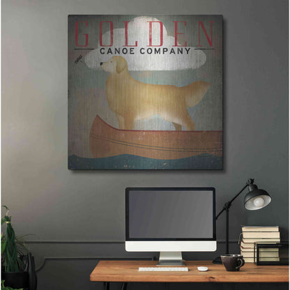 Luxe Metal Art 'Golden Dog Canoe Co' by Ryan Fowler, Metal Wall Art,36x36