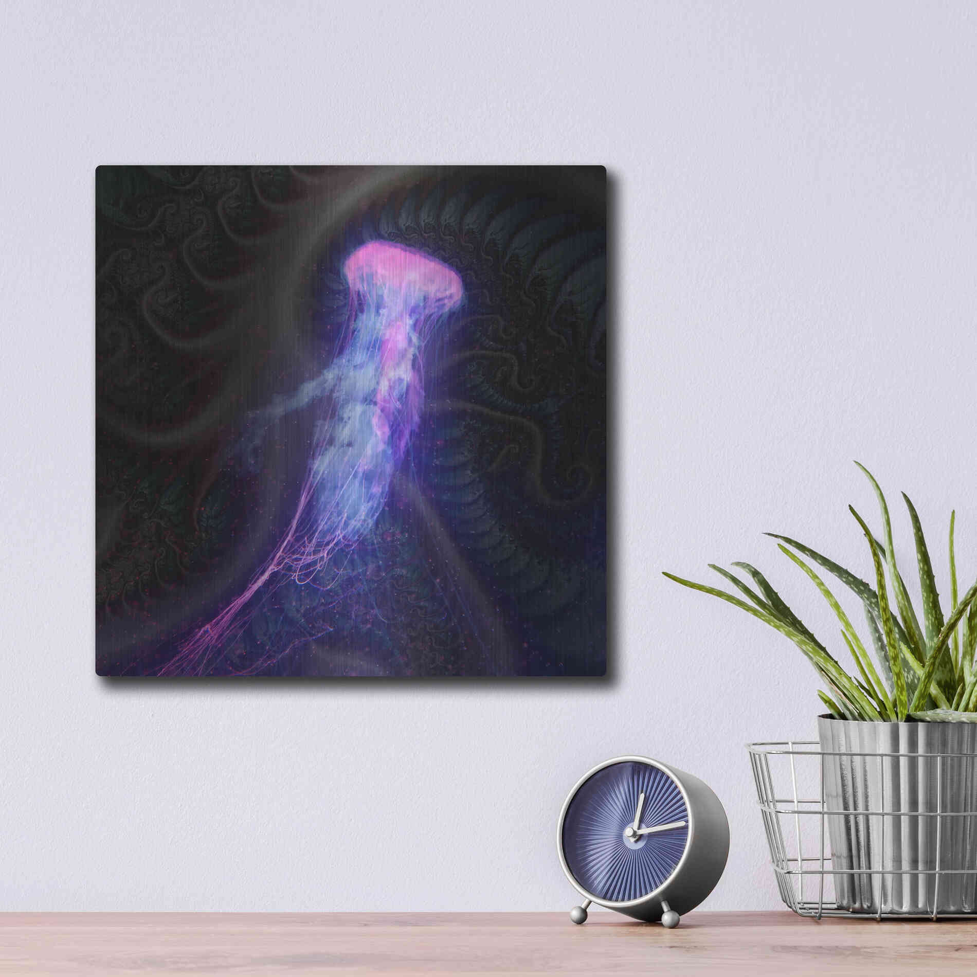 Luxe Metal Art 'Gelatinaous, Three' by Steve Hunziker, Metal Wall Art,12x12
