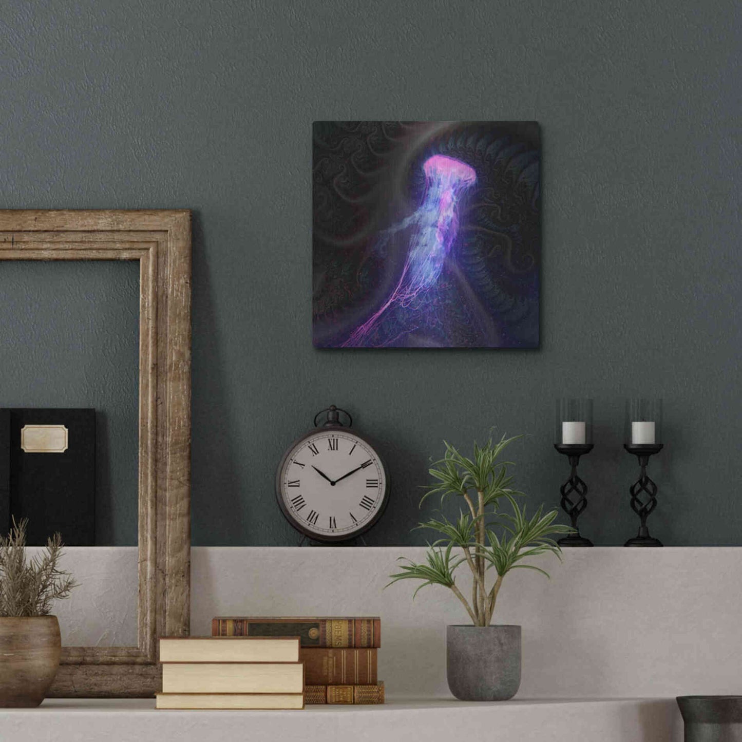 Luxe Metal Art 'Gelatinaous, Three' by Steve Hunziker, Metal Wall Art,12x12