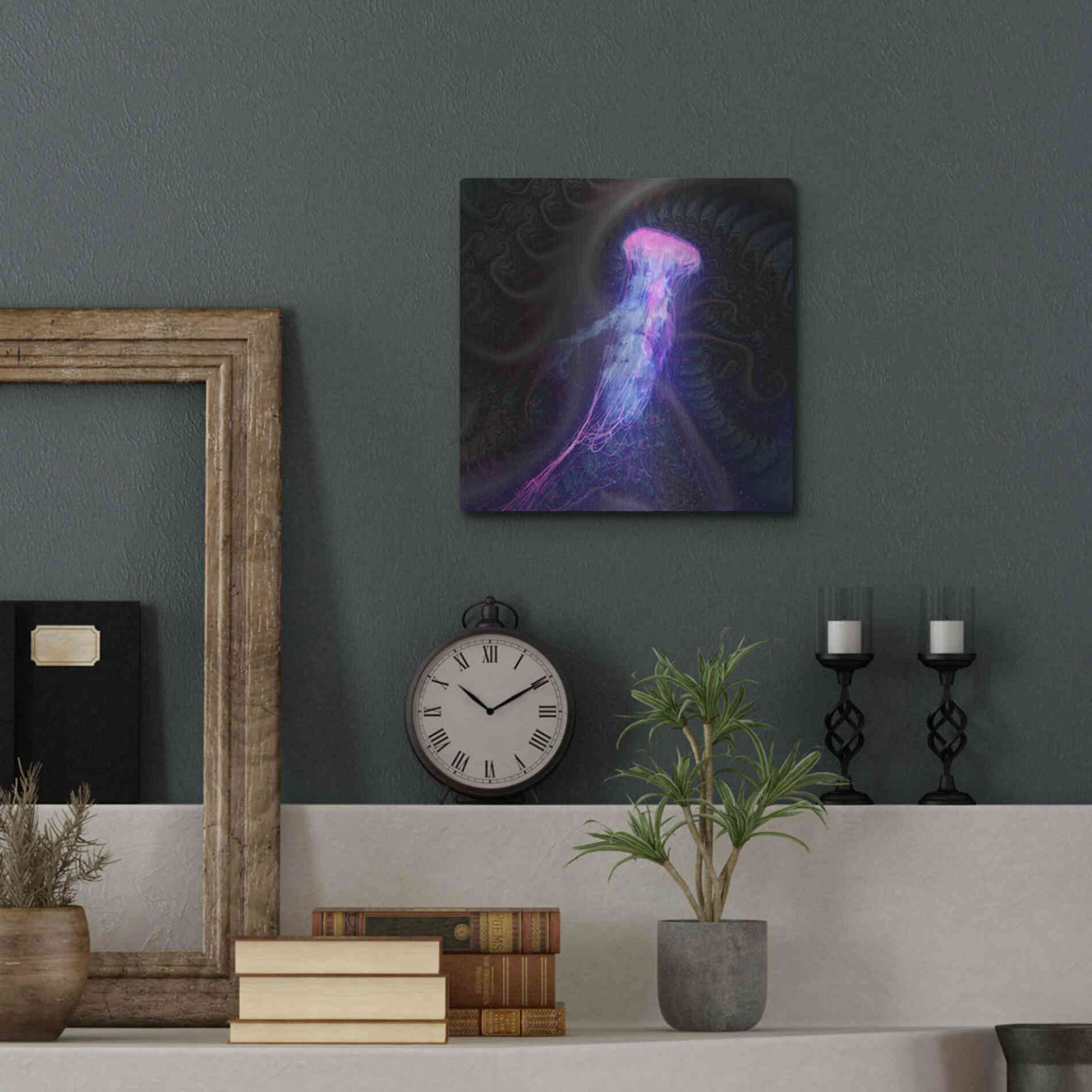 Luxe Metal Art 'Gelatinaous, Three' by Steve Hunziker, Metal Wall Art,12x12
