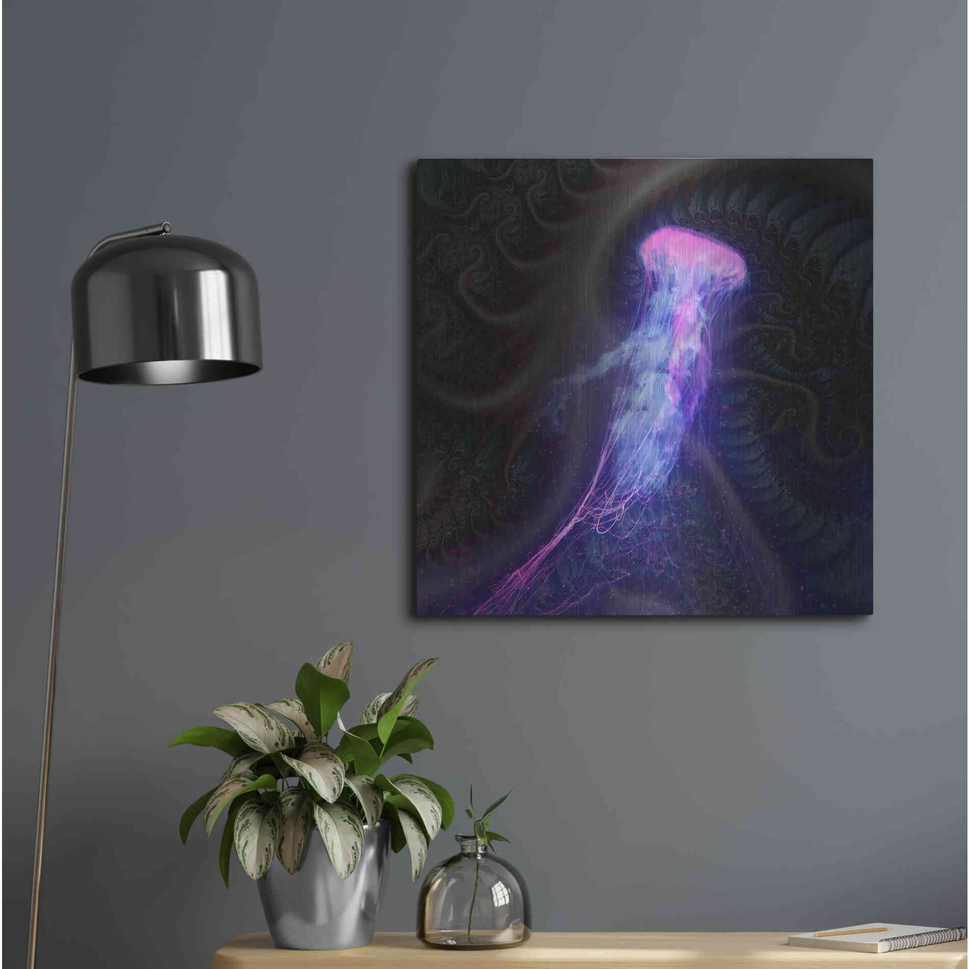 Luxe Metal Art 'Gelatinaous, Three' by Steve Hunziker, Metal Wall Art,24x24
