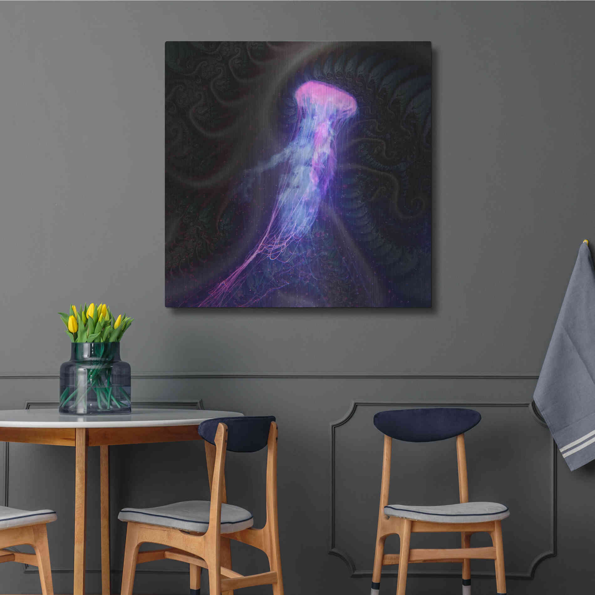 Luxe Metal Art 'Gelatinaous, Three' by Steve Hunziker, Metal Wall Art,36x36