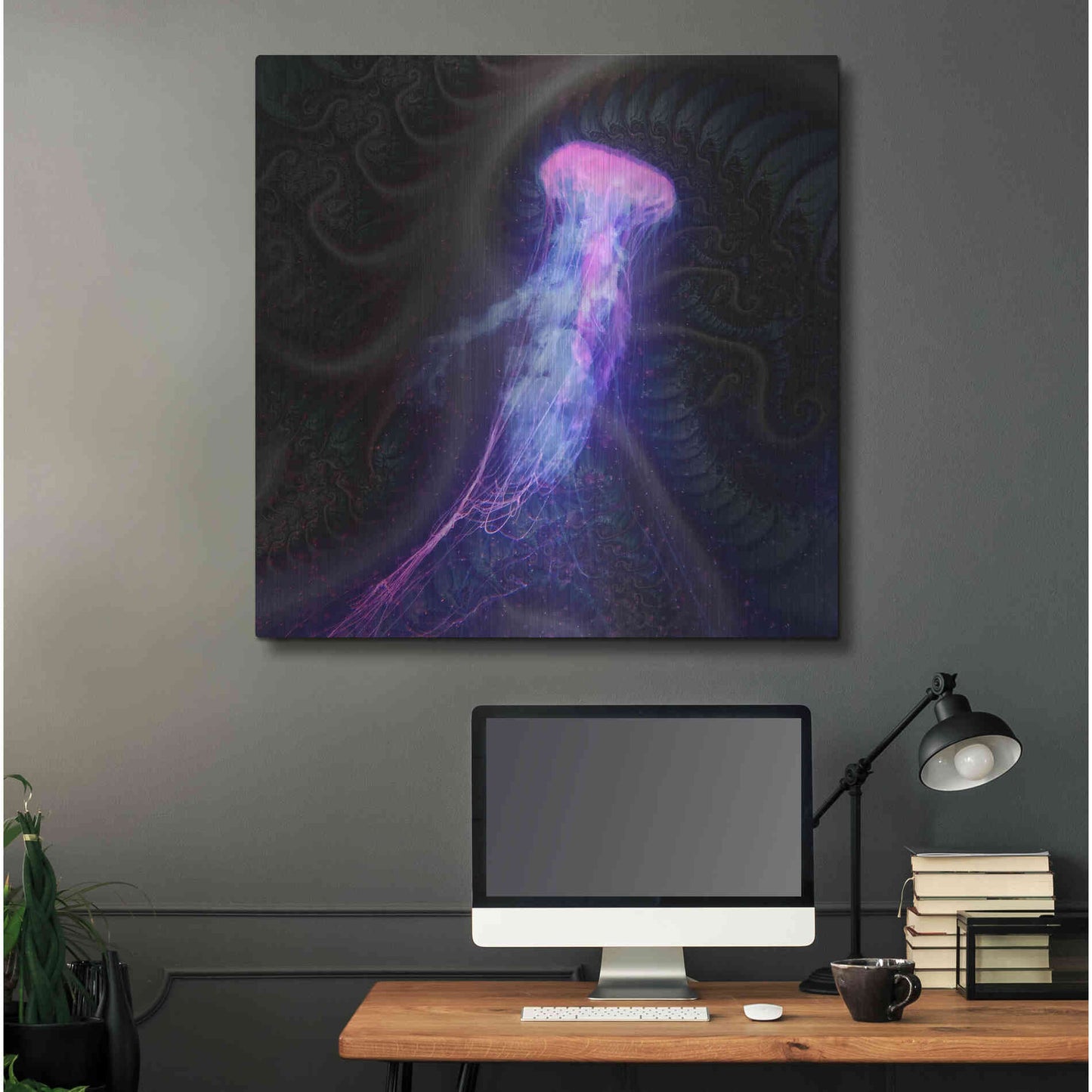 Luxe Metal Art 'Gelatinaous, Three' by Steve Hunziker, Metal Wall Art,36x36