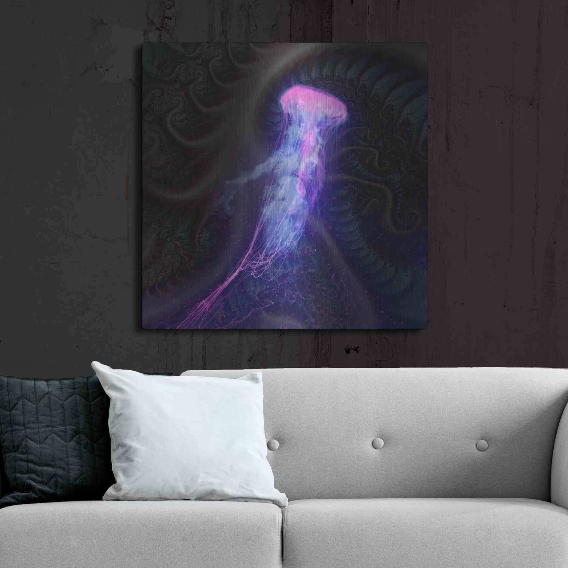 Luxe Metal Art 'Gelatinaous, Three' by Steve Hunziker, Metal Wall Art,36x36