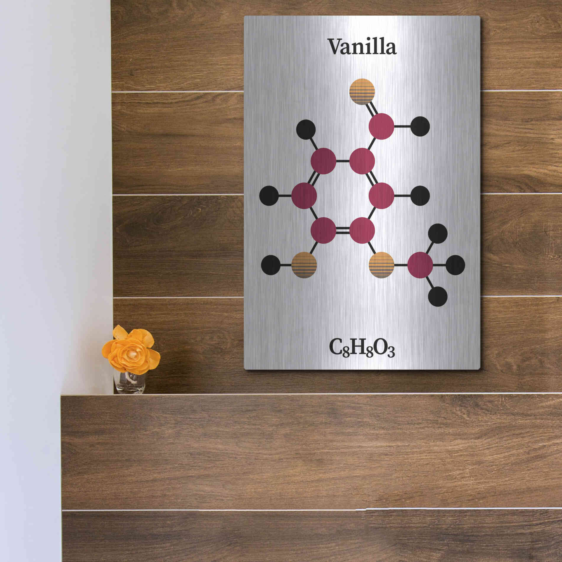 Luxe Metal Art 'Vanilla Molecule' by Luxe Portfolio, Metal Wall Art,12x16