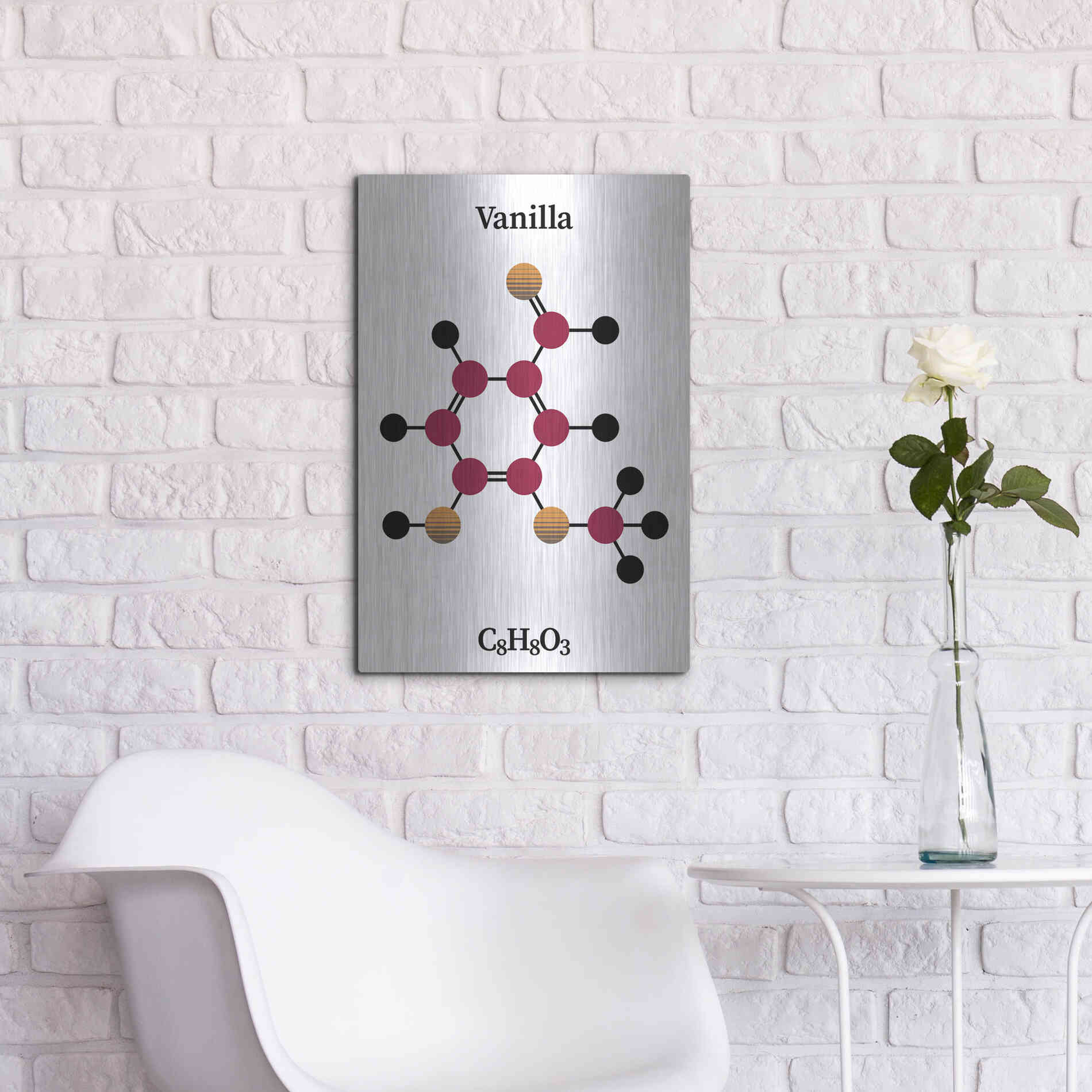 Luxe Metal Art 'Vanilla Molecule' by Luxe Portfolio, Metal Wall Art,16x24