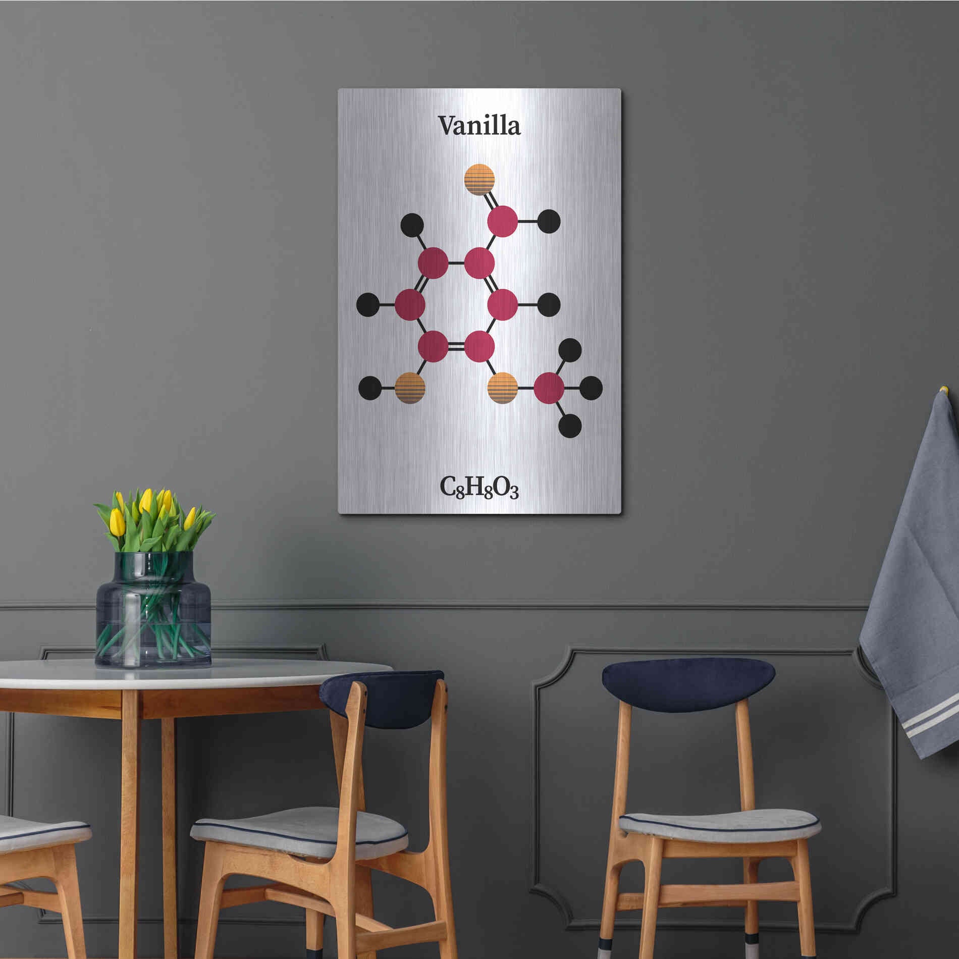 Luxe Metal Art 'Vanilla Molecule' by Luxe Portfolio, Metal Wall Art,24x36