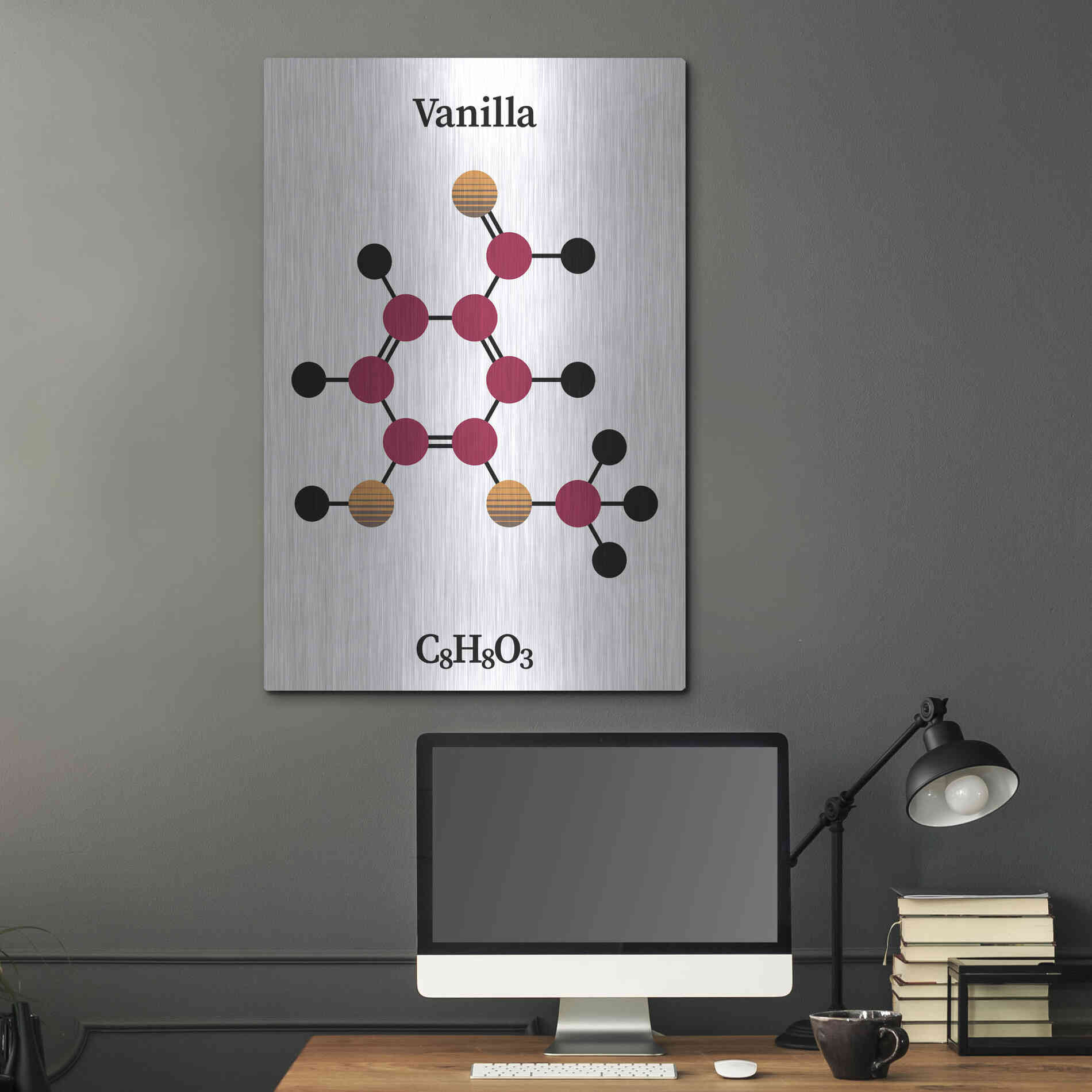 Luxe Metal Art 'Vanilla Molecule' by Luxe Portfolio, Metal Wall Art,24x36