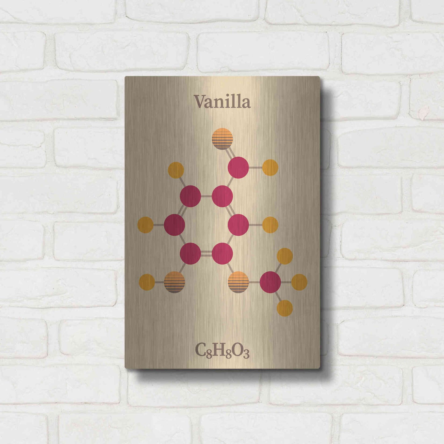 Luxe Metal Art 'Vanilla Molecule 2' by Luxe Portfolio, Metal Wall Art,12x16