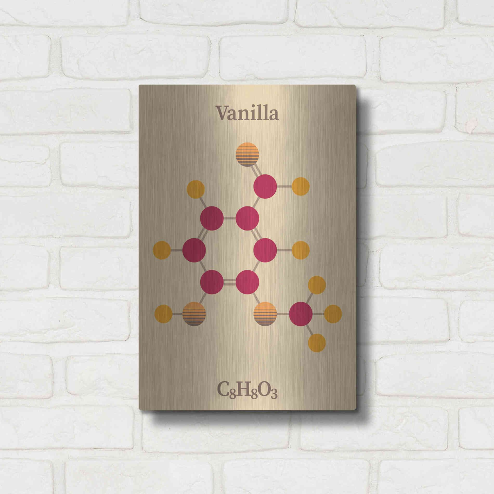 Luxe Metal Art 'Vanilla Molecule 2' by Luxe Portfolio, Metal Wall Art,12x16