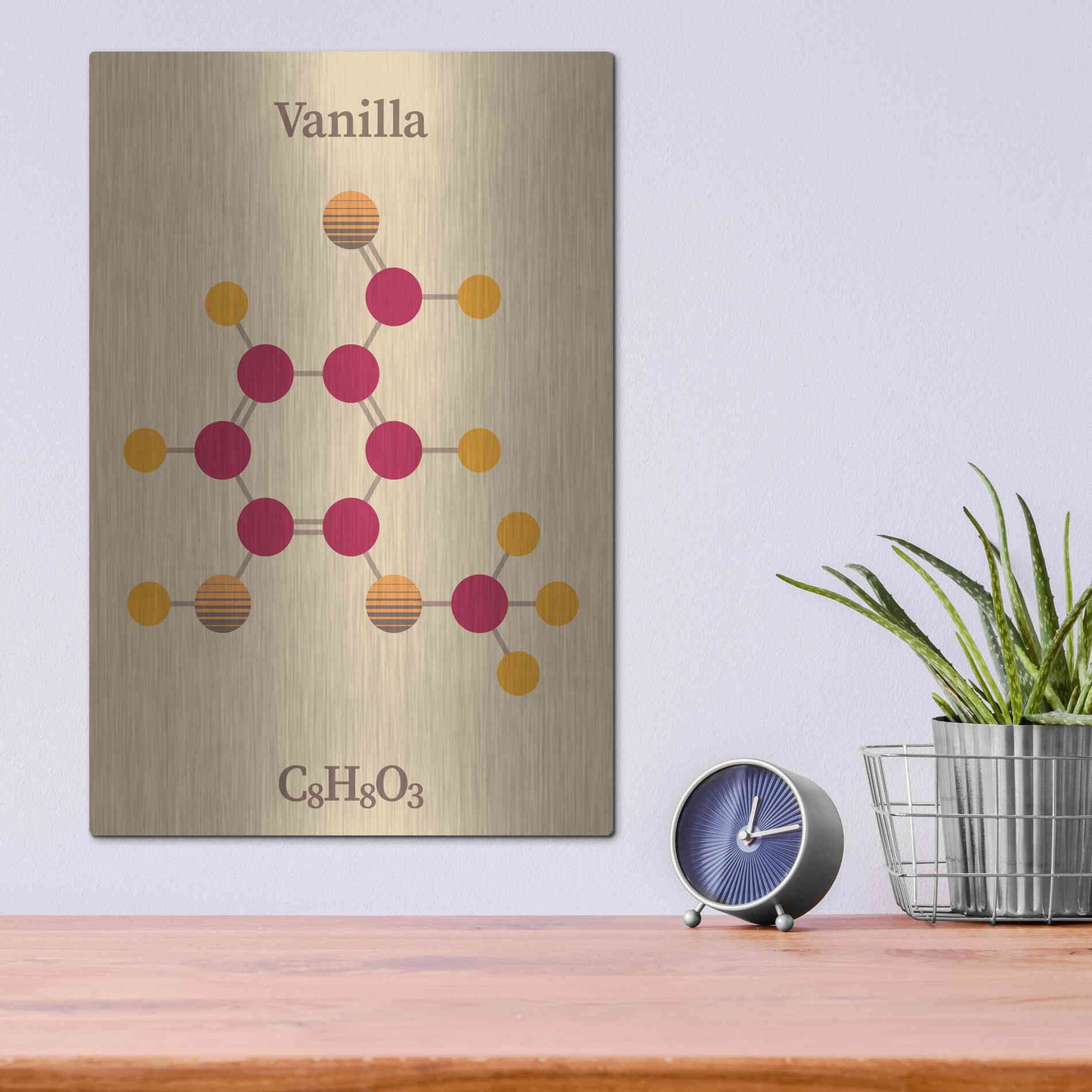 Luxe Metal Art 'Vanilla Molecule 2' by Luxe Portfolio, Metal Wall Art,12x16