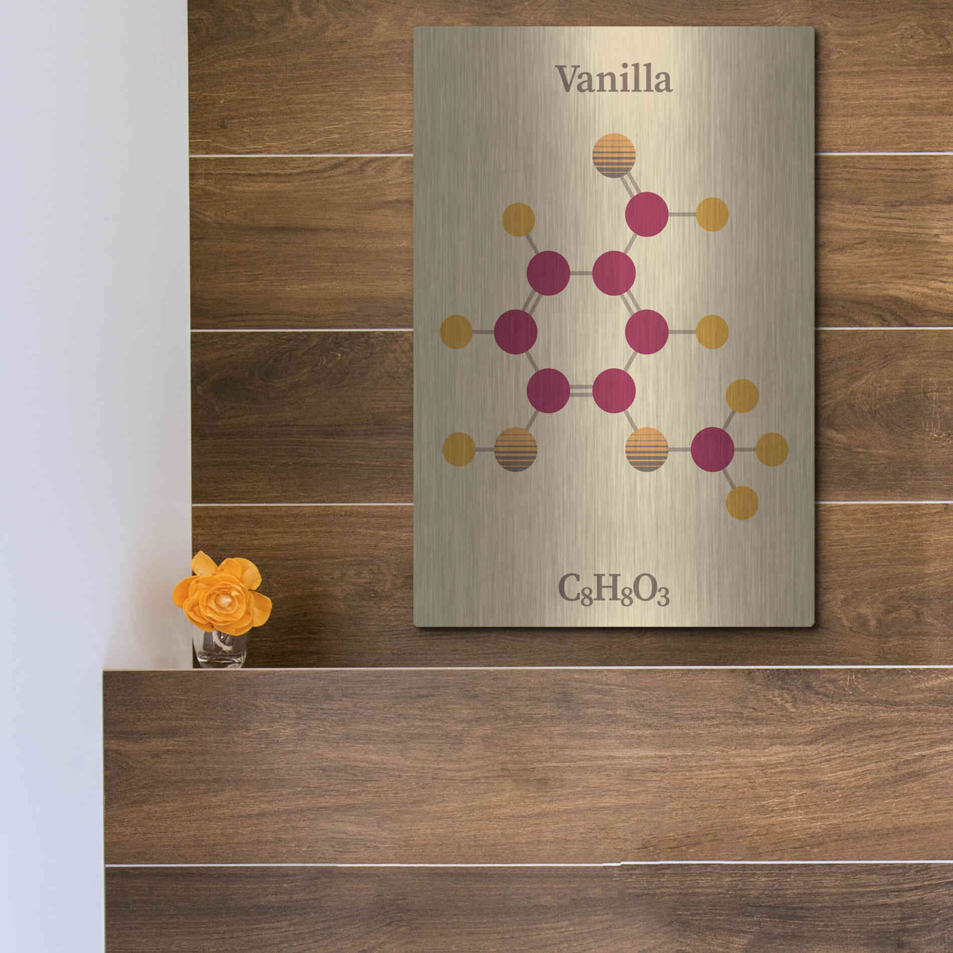 Luxe Metal Art 'Vanilla Molecule 2' by Luxe Portfolio, Metal Wall Art,12x16