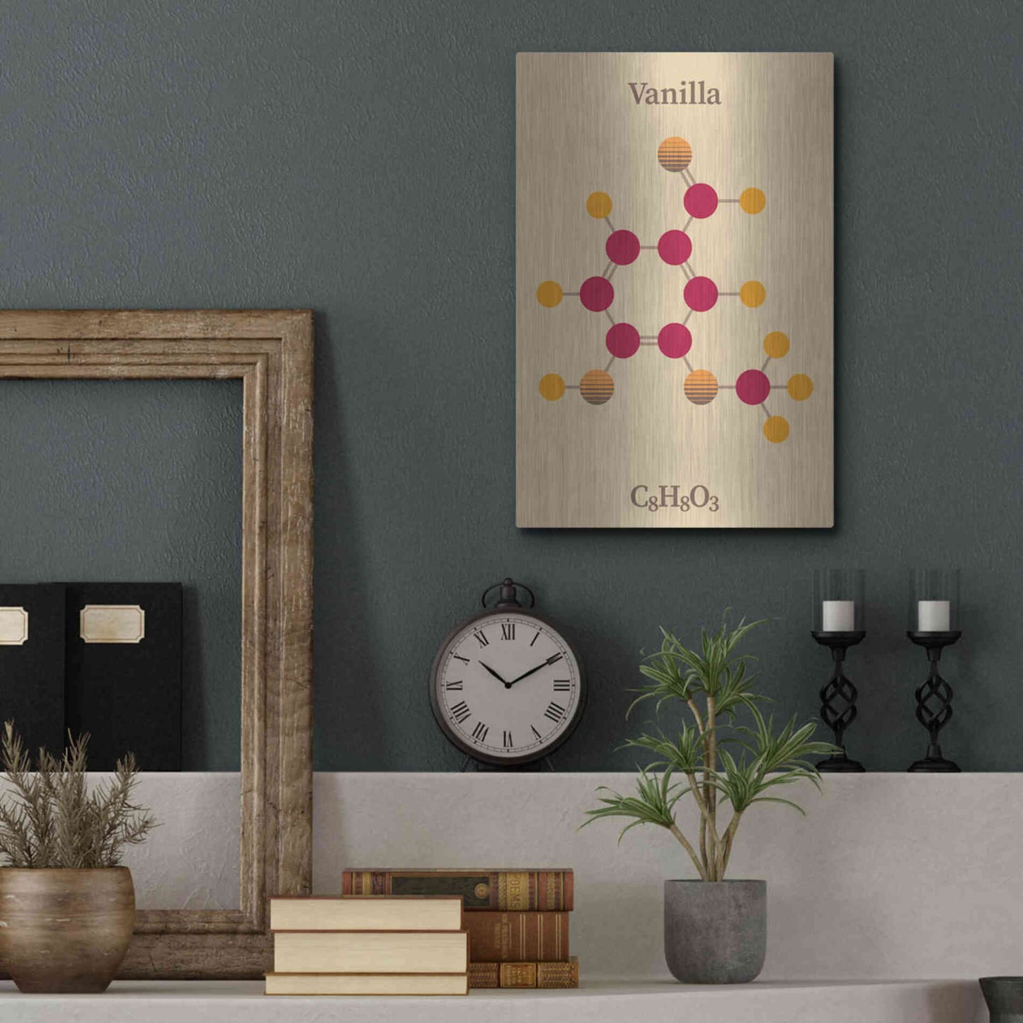 Luxe Metal Art 'Vanilla Molecule 2' by Luxe Portfolio, Metal Wall Art,12x16