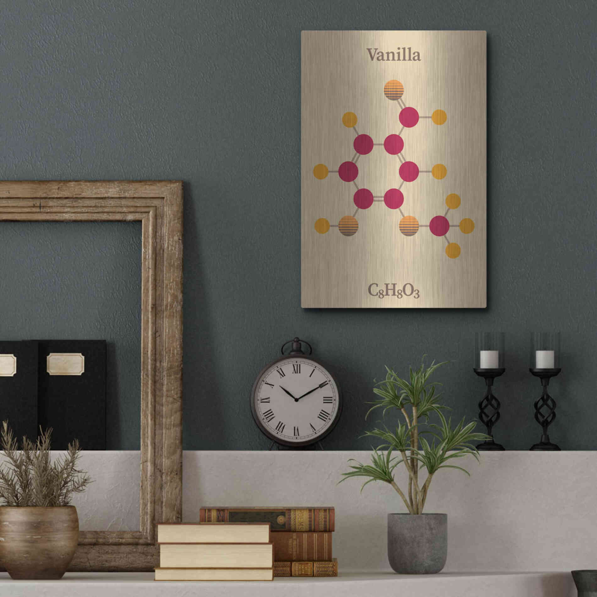 Luxe Metal Art 'Vanilla Molecule 2' by Luxe Portfolio, Metal Wall Art,12x16