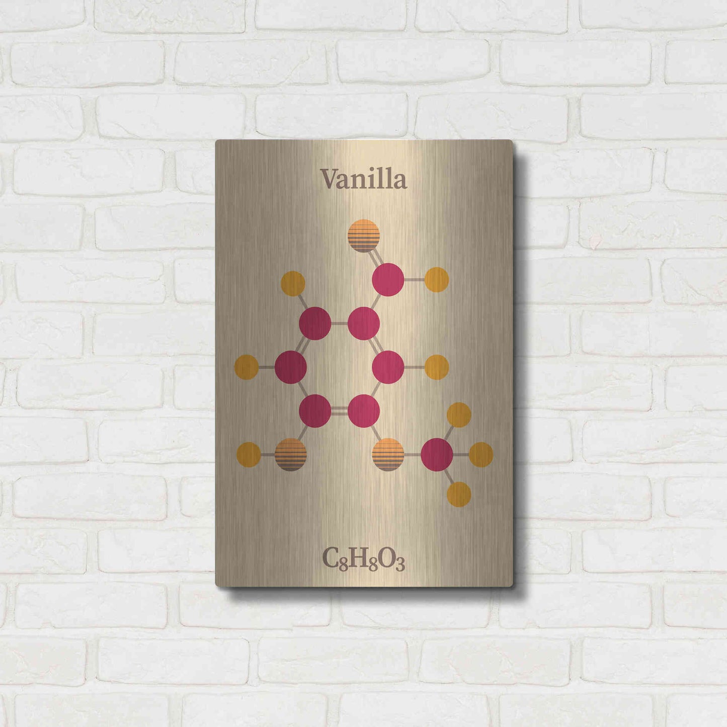 Luxe Metal Art 'Vanilla Molecule 2' by Luxe Portfolio, Metal Wall Art,16x24