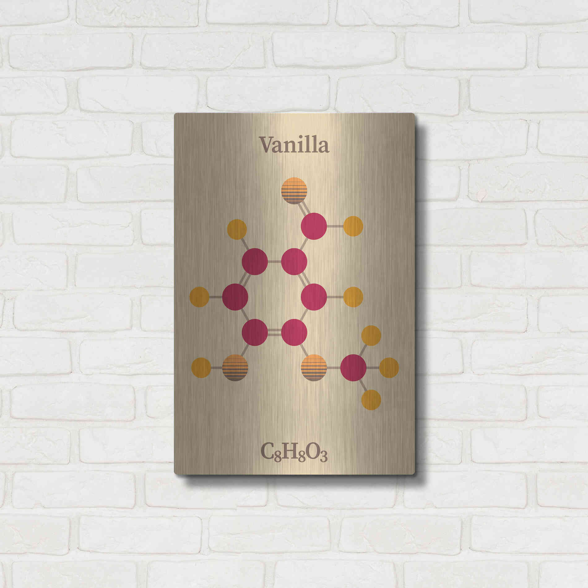 Luxe Metal Art 'Vanilla Molecule 2' by Luxe Portfolio, Metal Wall Art,16x24