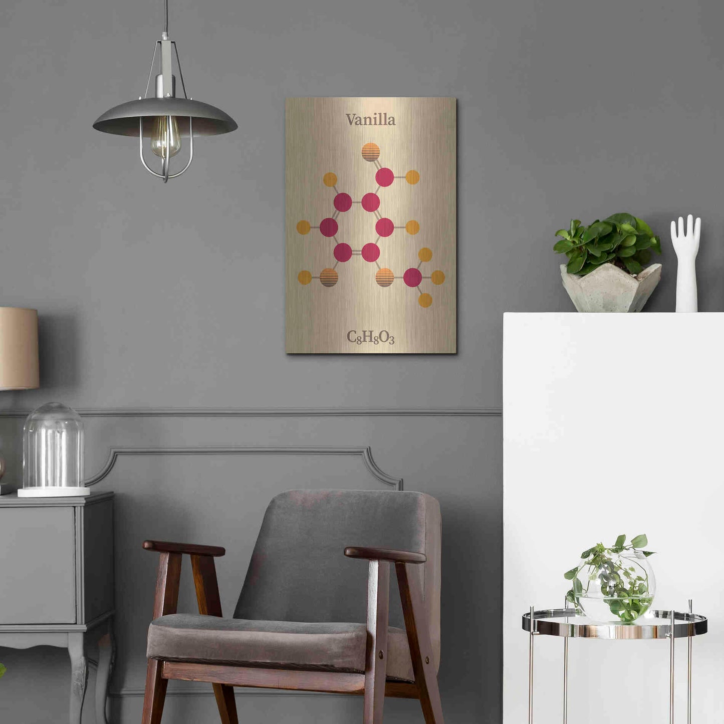 Luxe Metal Art 'Vanilla Molecule 2' by Luxe Portfolio, Metal Wall Art,16x24