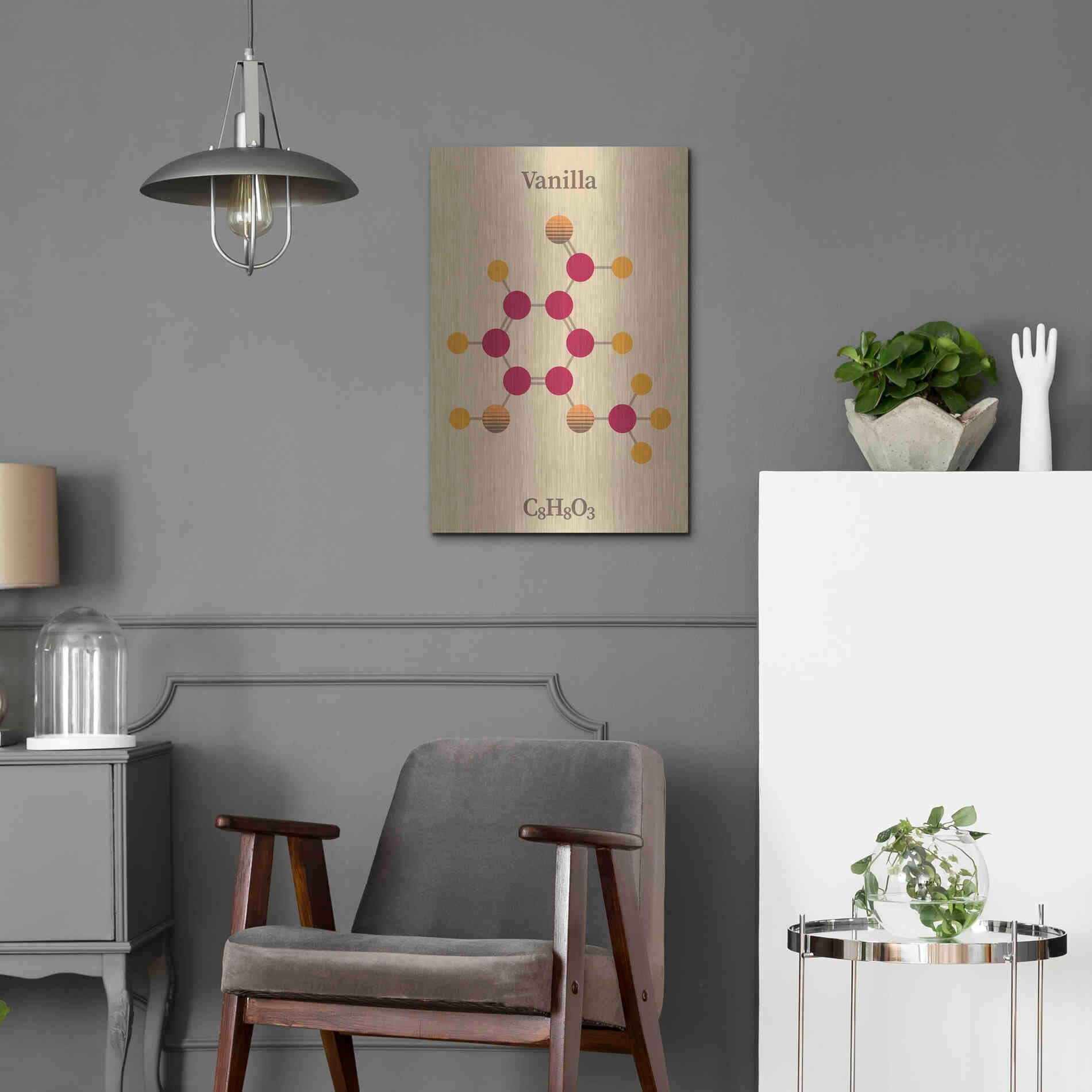 Luxe Metal Art 'Vanilla Molecule 2' by Luxe Portfolio, Metal Wall Art,16x24