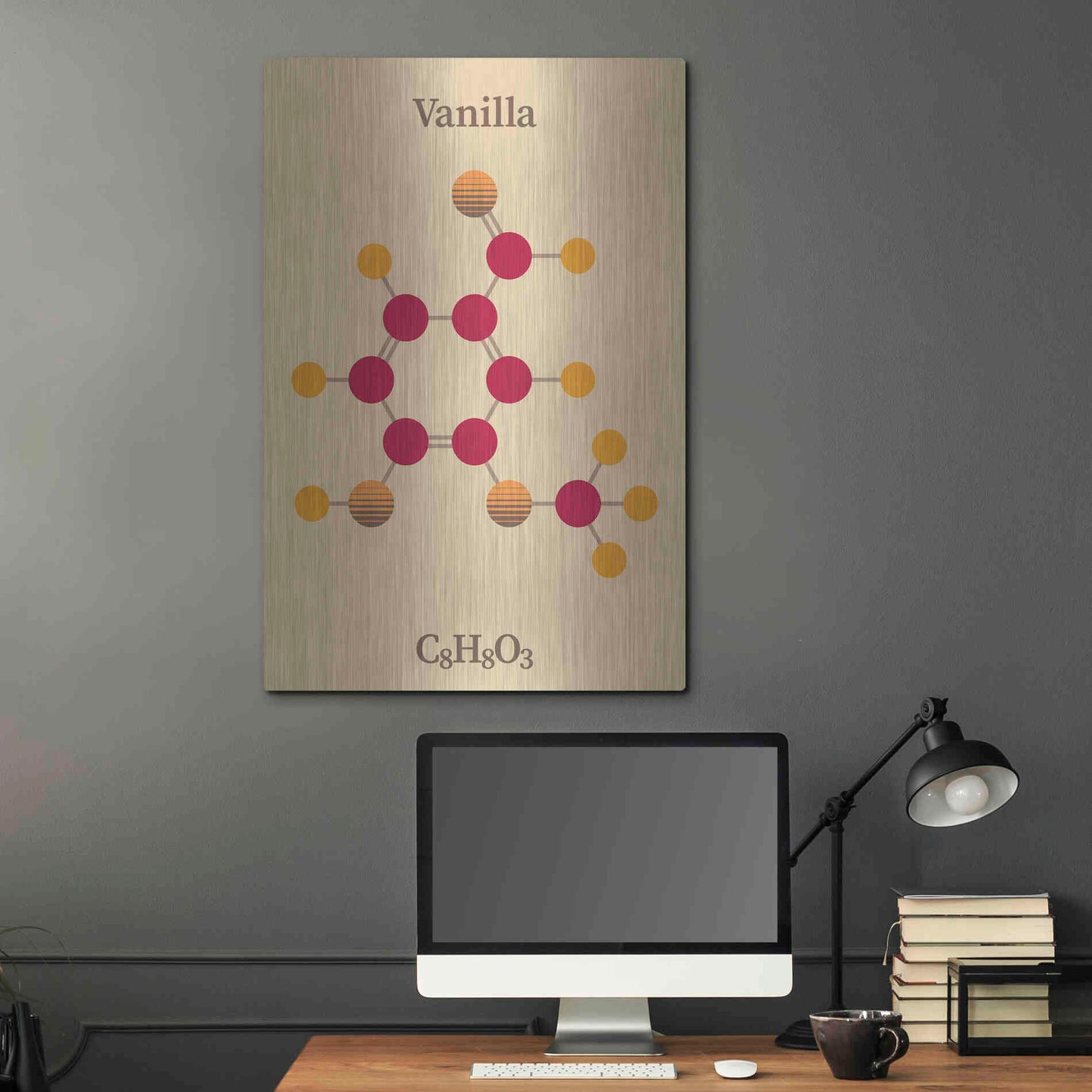 Luxe Metal Art 'Vanilla Molecule 2' by Luxe Portfolio, Metal Wall Art,24x36