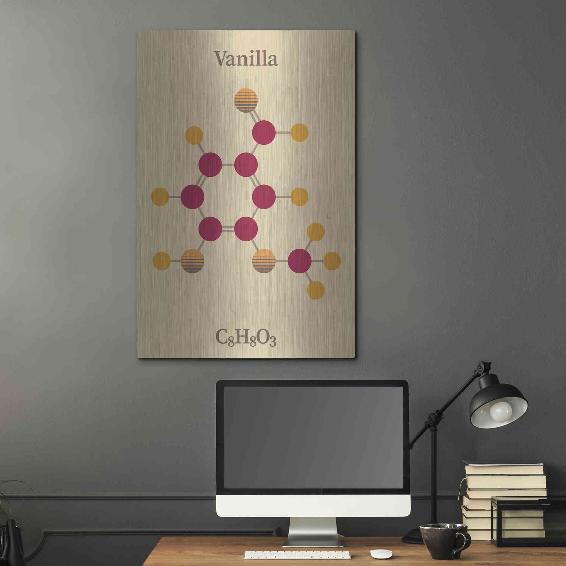 Luxe Metal Art 'Vanilla Molecule 2' by Luxe Portfolio, Metal Wall Art,24x36