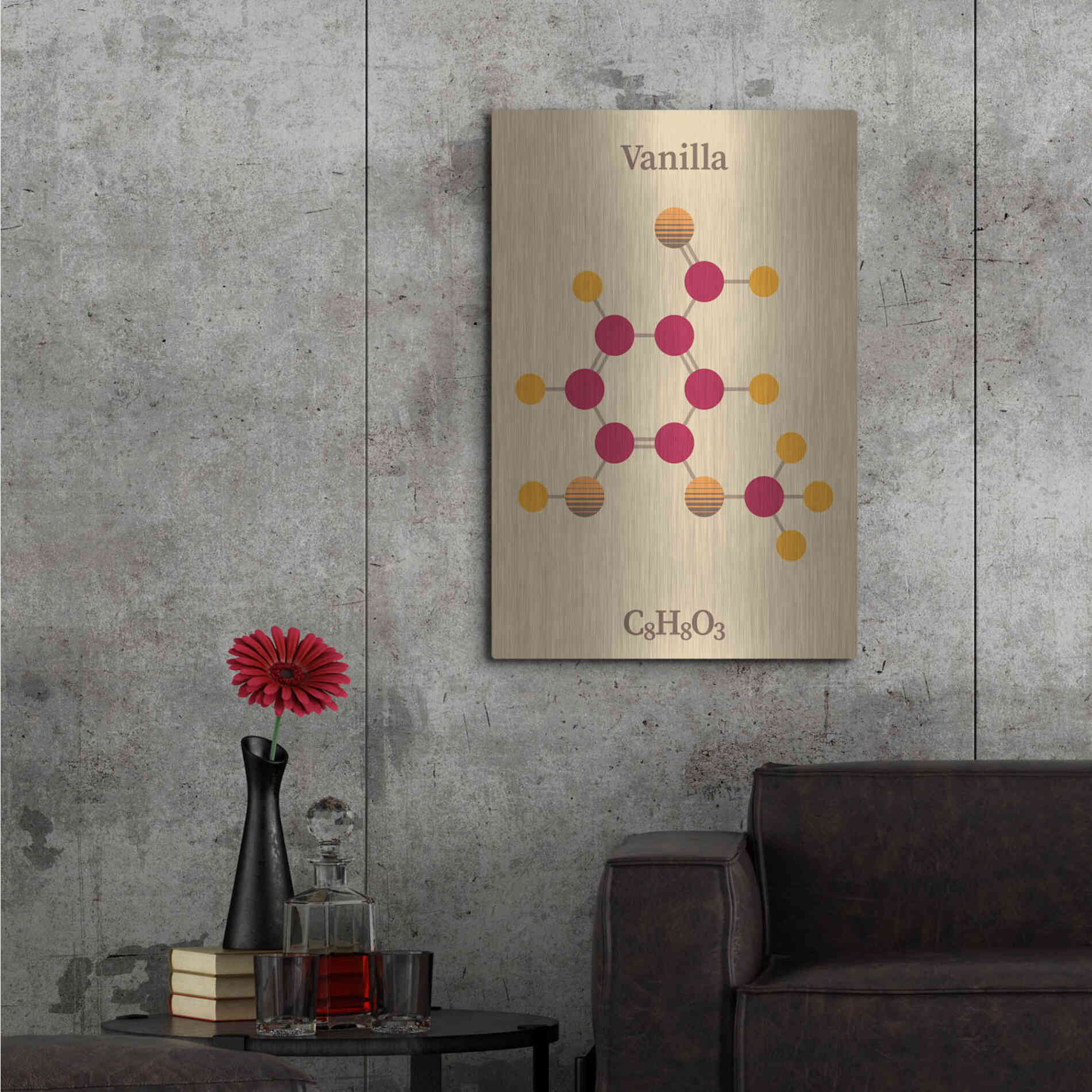 Luxe Metal Art 'Vanilla Molecule 2' by Luxe Portfolio, Metal Wall Art,24x36