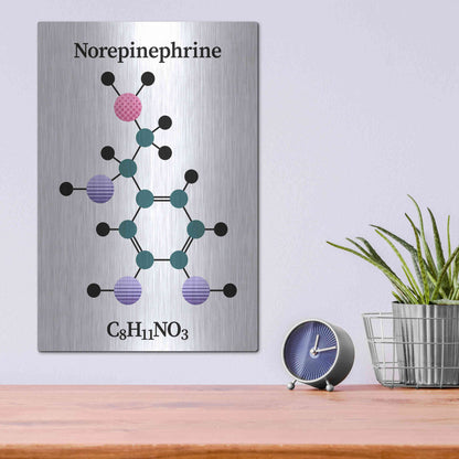 Luxe Metal Art 'Norepinephrine Molecule' by Luxe Portfolio, Metal Wall Art,12x16
