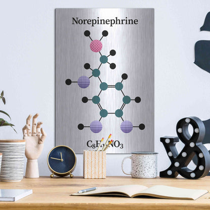 Luxe Metal Art 'Norepinephrine Molecule' by Luxe Portfolio, Metal Wall Art,12x16