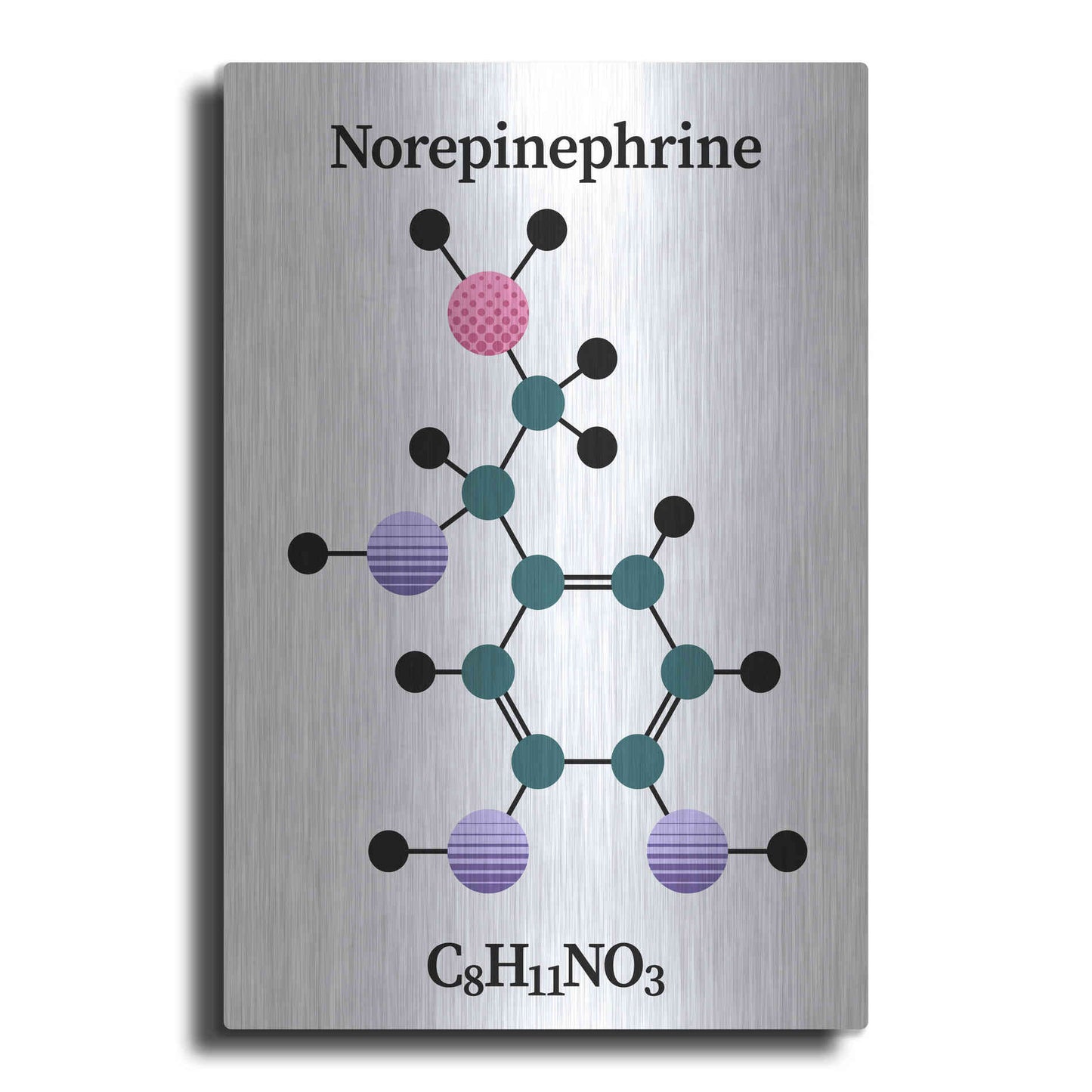 Luxe Metal Art 'Norepinephrine Molecule' by Luxe Portfolio, Metal Wall Art
