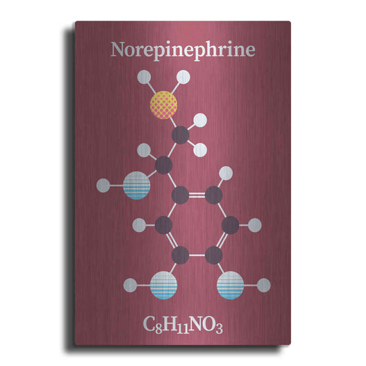 Luxe Metal Art 'Norepinephrine Molecule 2' by Luxe Portfolio, Metal Wall Art