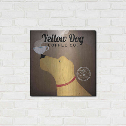 Luxe Metal Art 'Yellow Dog Coffee Co' by Ryan Fowler, Metal Wall Art,24x24