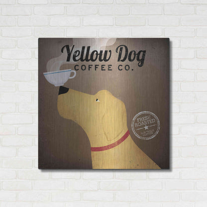 Luxe Metal Art 'Yellow Dog Coffee Co' by Ryan Fowler, Metal Wall Art,36x36