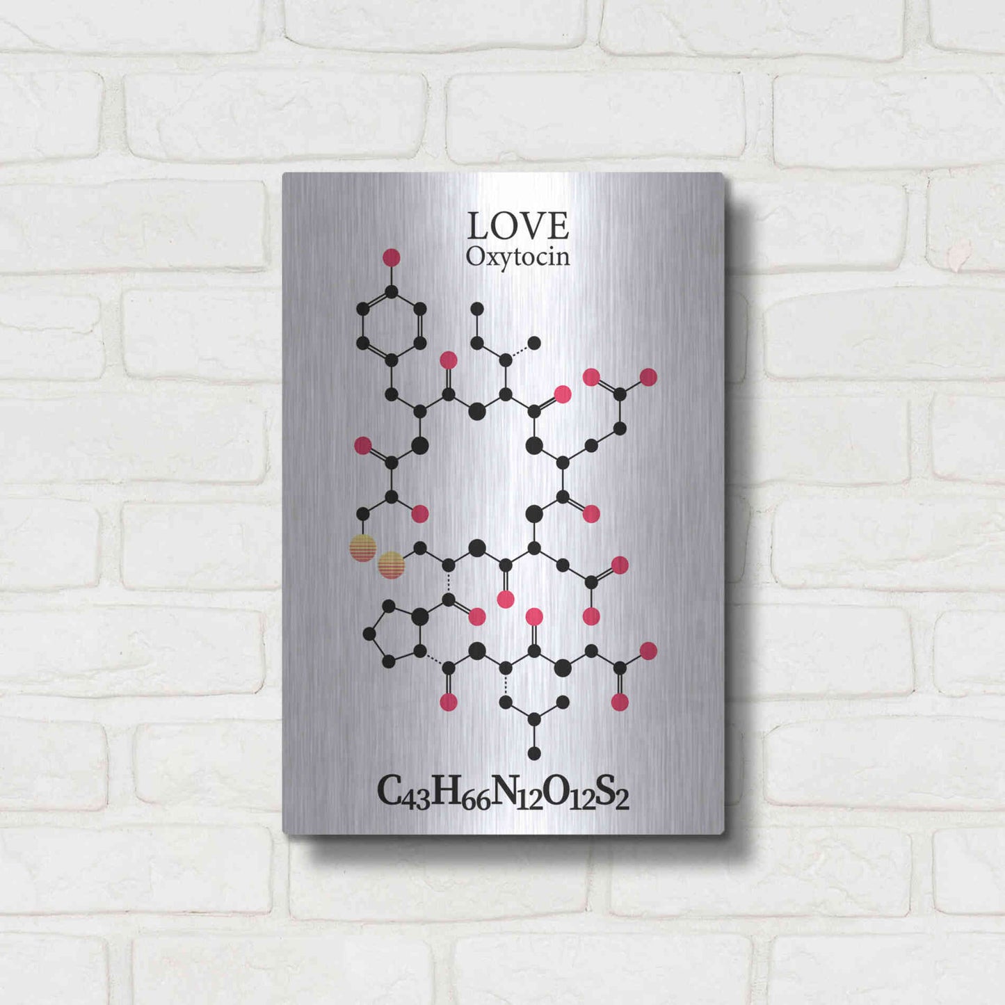 Luxe Metal Art 'Oxytocin Molecule' by Luxe Portfolio, Metal Wall Art,12x16