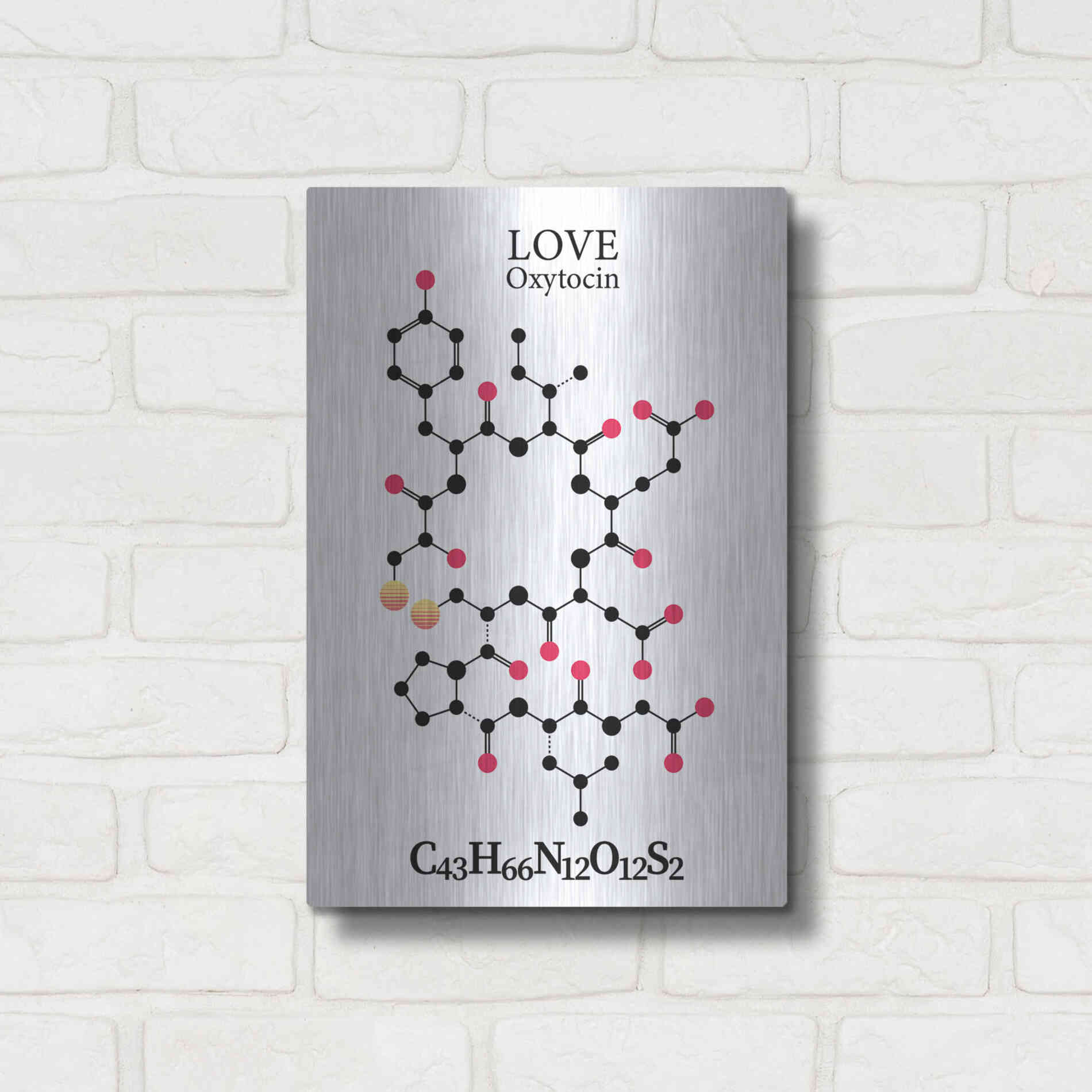 Luxe Metal Art 'Oxytocin Molecule' by Luxe Portfolio, Metal Wall Art,12x16