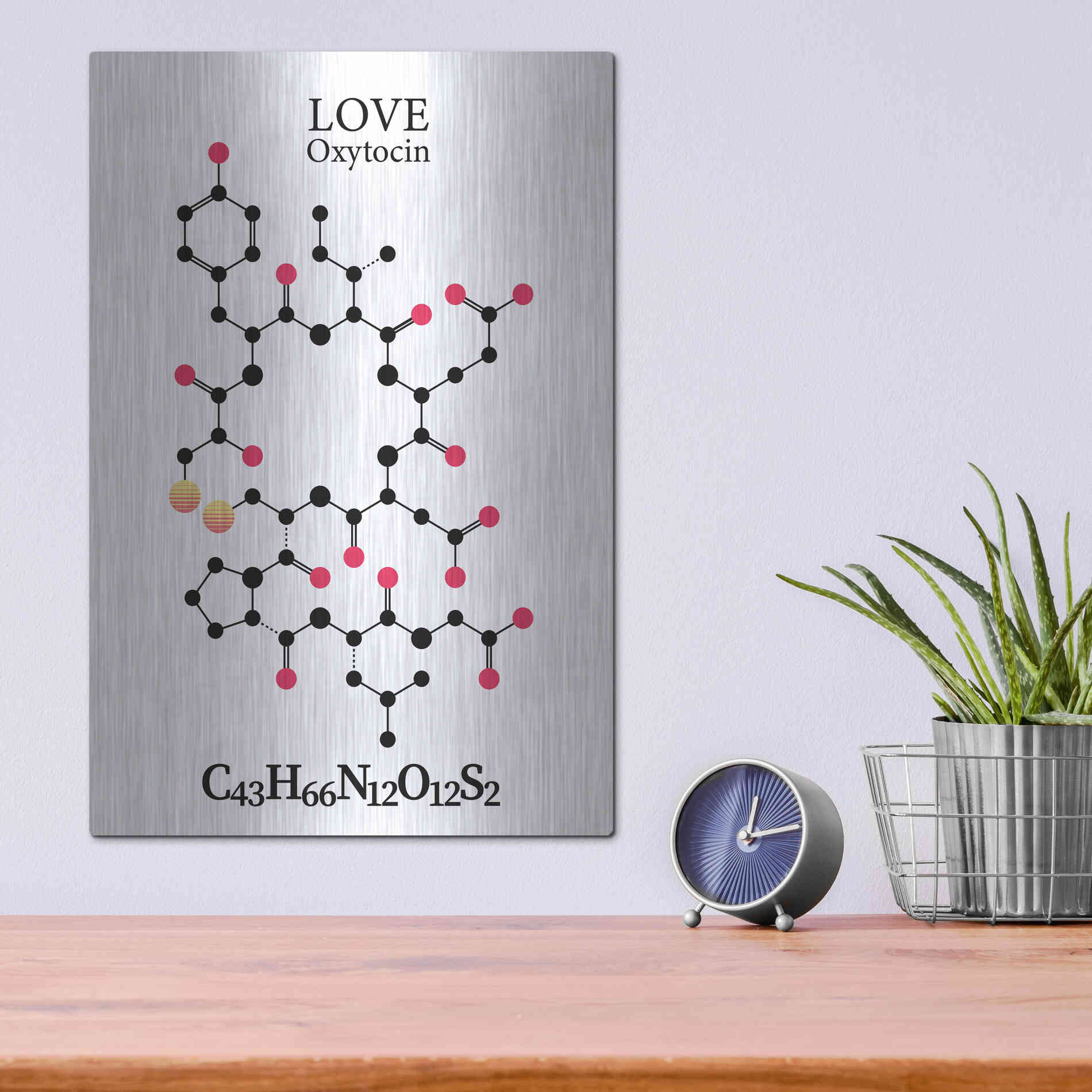 Luxe Metal Art 'Oxytocin Molecule' by Luxe Portfolio, Metal Wall Art,12x16