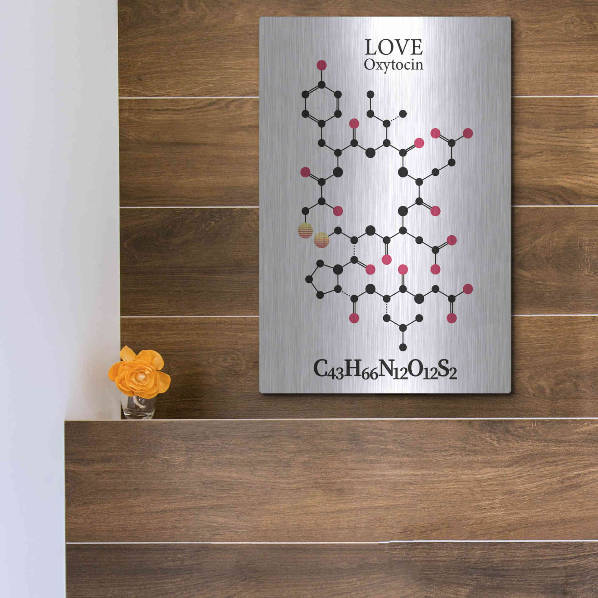 Luxe Metal Art 'Oxytocin Molecule' by Luxe Portfolio, Metal Wall Art,12x16
