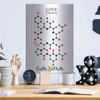 Luxe Metal Art 'Oxytocin Molecule' by Luxe Portfolio, Metal Wall Art,12x16